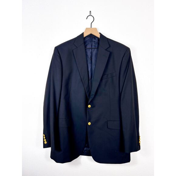 Brooks Brothers Other - Men's Brooks Brothers Loro Piana Wool 1818 Madison Blazer Jacket Navy Blue 43L